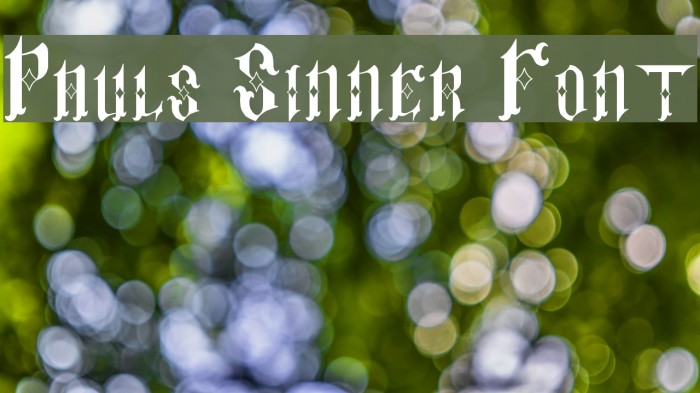 Pauls Sinner Font Font examples