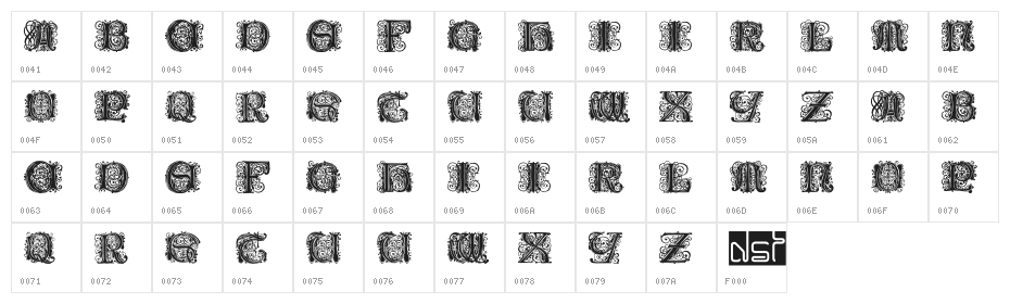 PaulusFranckInitialen Character Map