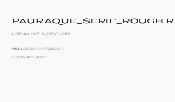 Pauraque_Serif_Rough Regular Business Card