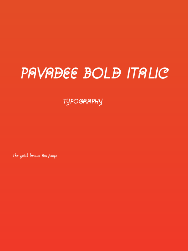 Pavadee Bold Italic Poster