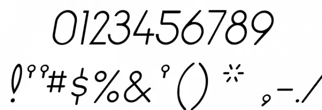 Pavadee Light Italic Font OTHER CHARS