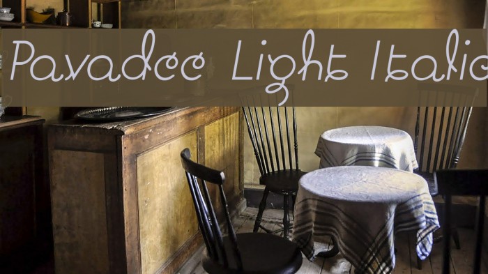 Pavadee Light Italic फ़ॉन्ट examples