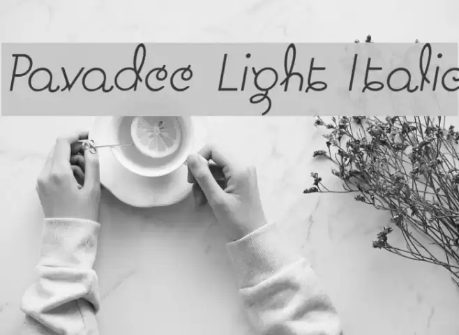 Pavadee Light Italic Font examples