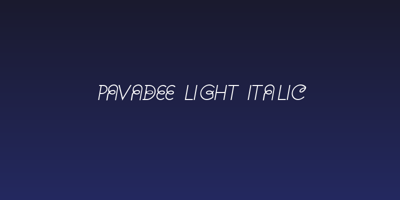 Pavadee Light Italic Social Header