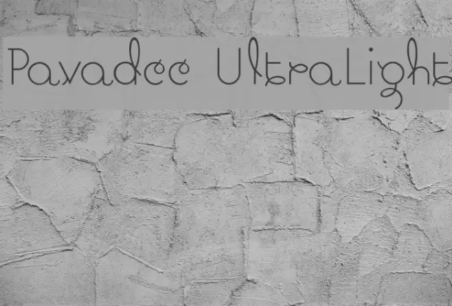 Pavadee UltraLight Font examples