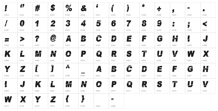 PaybAck Character Map