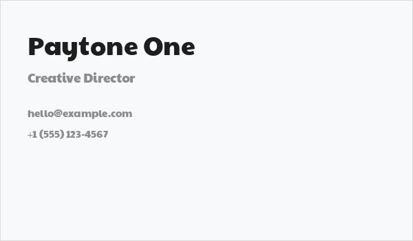 Paytone One Business Card