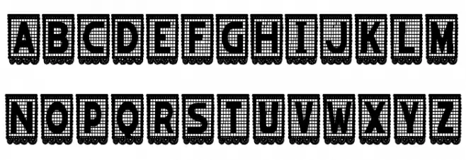 papel picado Regular 字体 大写