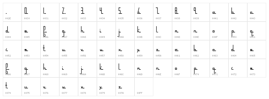 parkwayextended Regular Character Map