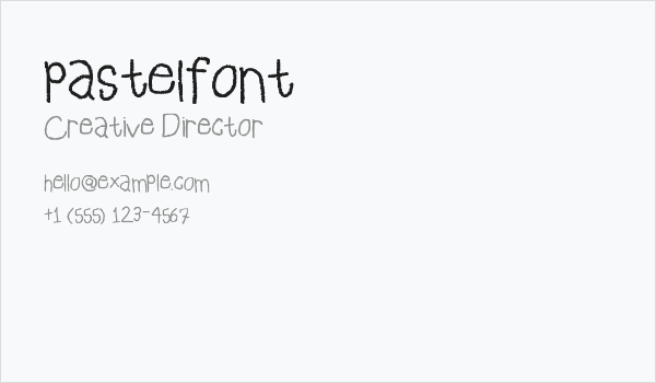 pastelfont Business Card