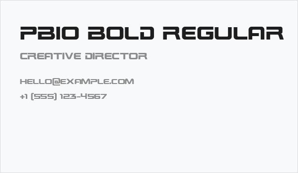 PBIO Bold Regular Business Card