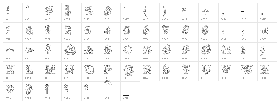 PC Lights Character Map