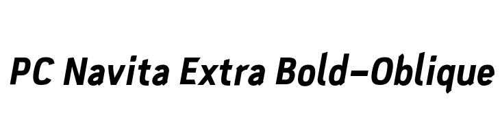 PC Navita Extra Bold-Oblique Font