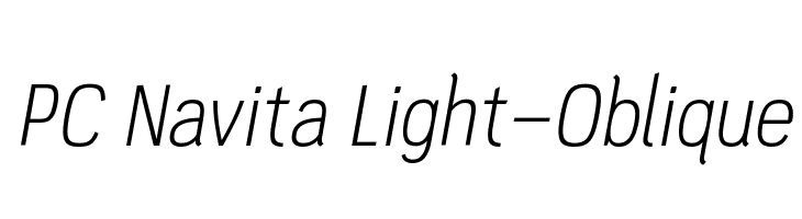PC Navita Light-Oblique Font