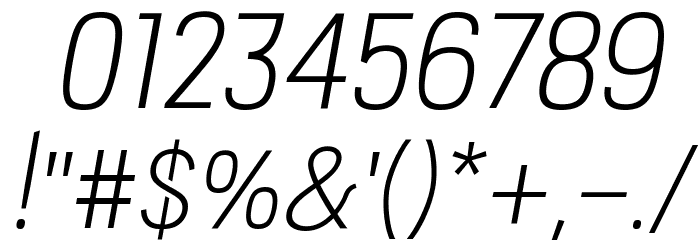 PC Navita Light-Oblique Font OTHER CHARS