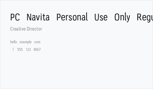 PC-Navita-Personal-Use-Only-Regular Business Card