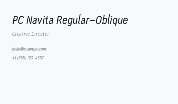 PC Navita Regular-Oblique Business Card