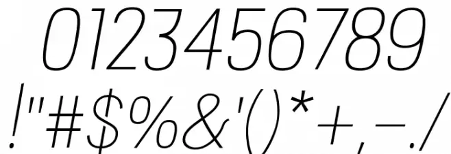 PC Navita Thin-Oblique Font OTHER CHARS