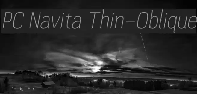 PC Navita Thin-Oblique Font examples