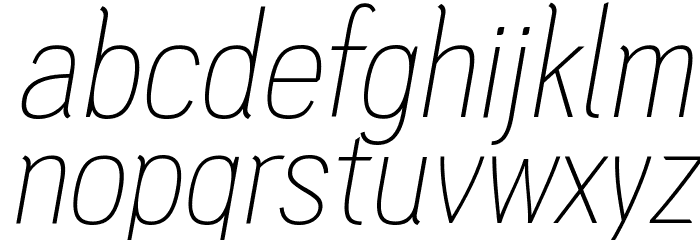 PC Navita Thin-Oblique Font LOWERCASE
