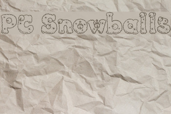 PC Snowballs Font examples