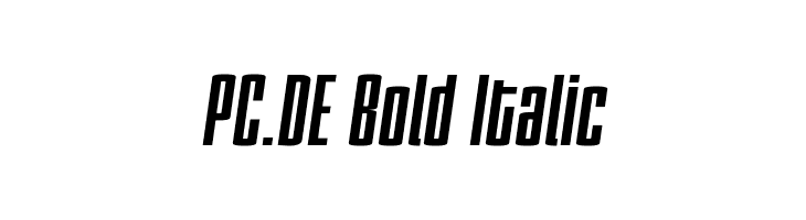 PC.DE Bold Italic Font