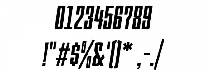 PC.DE Bold Italic Шрифта ДРУГИЕ символов