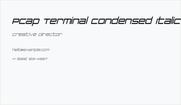 PCap Terminal Condensed Italic Business Card
