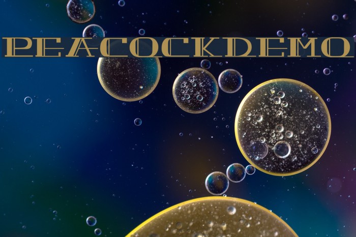 PEACOCK DEMO normal Font examples