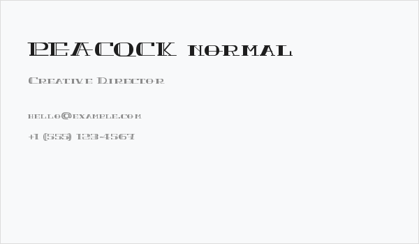 PEACOCK normal Business Card