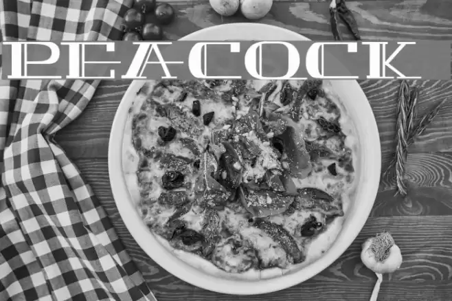 PEACOCK normal Font examples