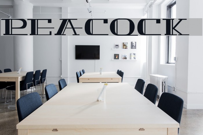 PEACOCK normal Font examples