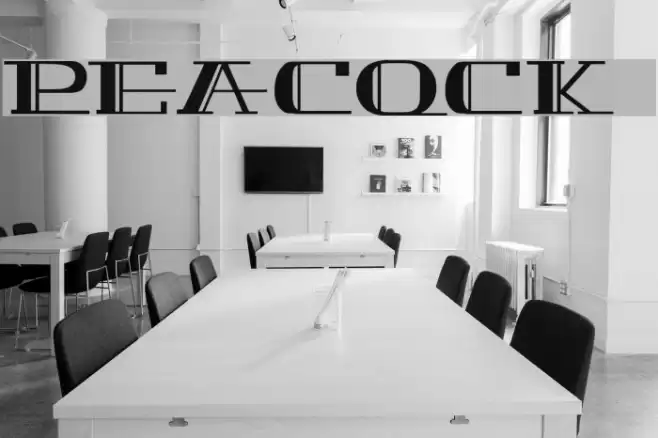 PEACOCK normal Font examples