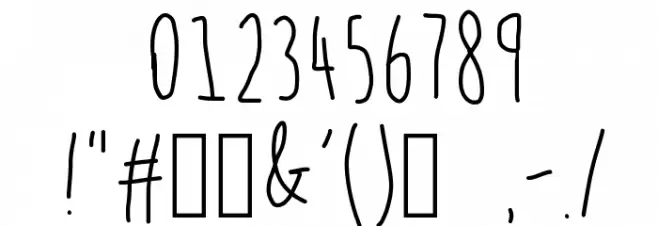 PENCIL SHARP Font OTHER CHARS