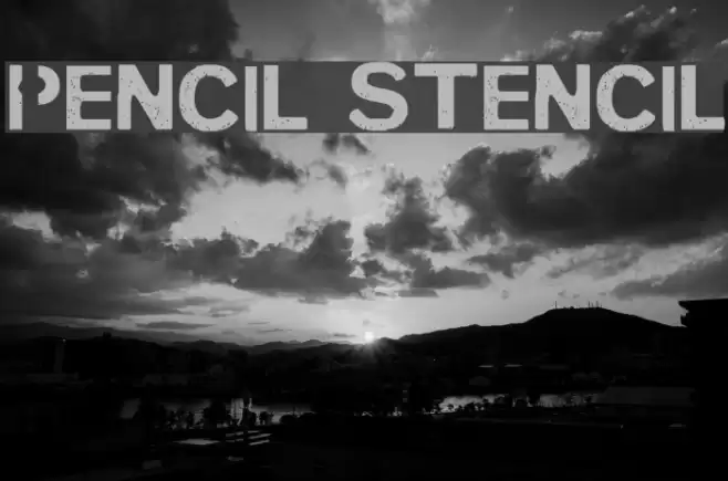 PENCIL STENCIL फ़ॉन्ट examples