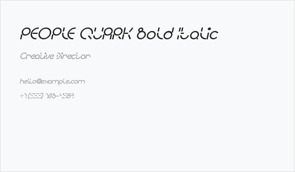 PEOPLE QUARK Bold Italic Business Card