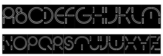 PEOPLE QUARK-Hollow-Inverse 字体 大写