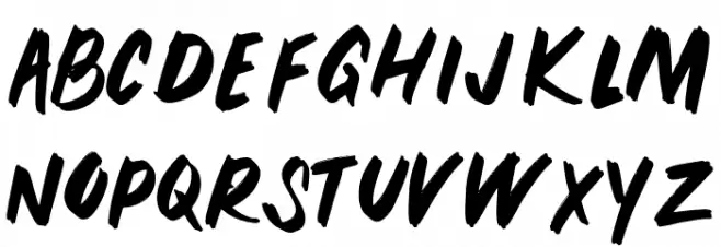 PEUNABRUSH-Regular Caratteri MINUSCOLO