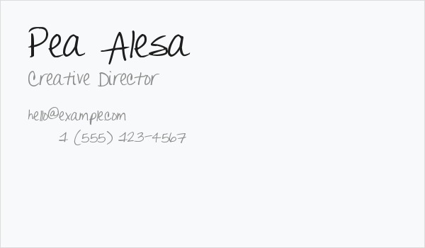 Pea Alesa Business Card