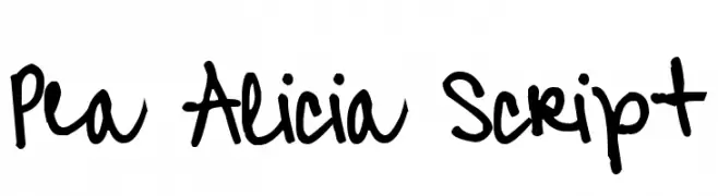 Pea Alicia Script  フリーフォントのダウンロード