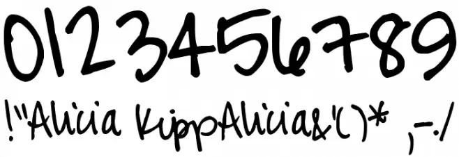 Pea Alicia Script Font OTHER CHARS