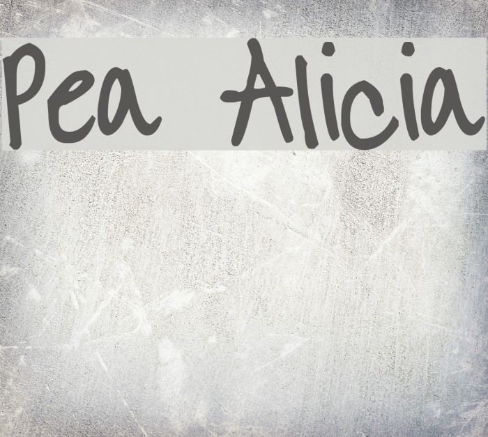 Pea Alicia Font examples