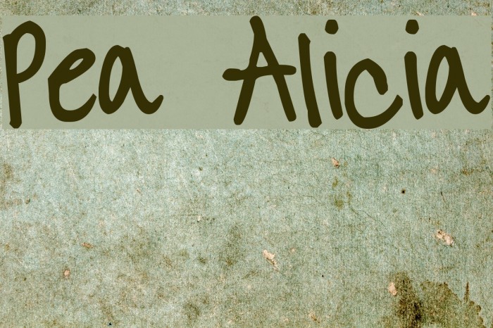 Pea Alicia Font examples