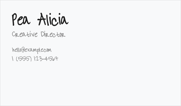 Pea Alicia Business Card