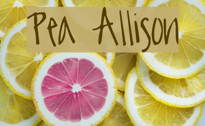 Pea Allison Font examples