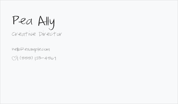 Pea Ally Business Card