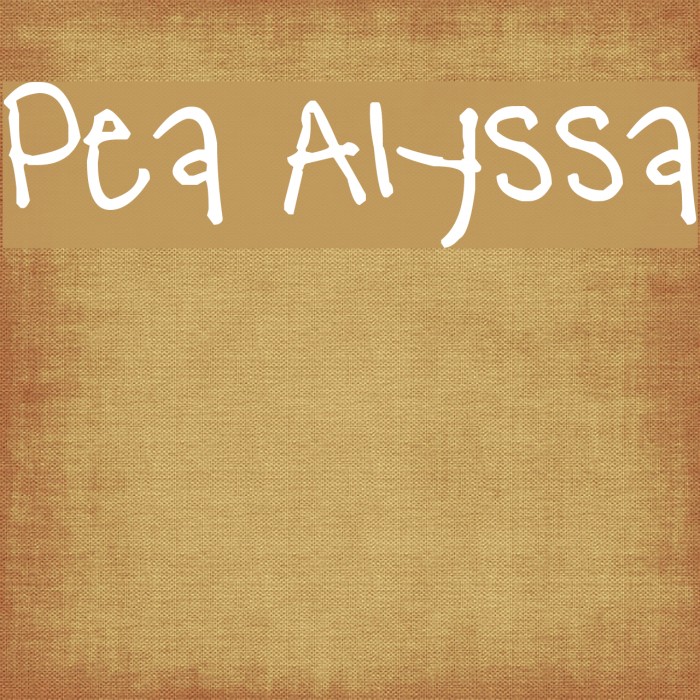 Pea Alyssa Font examples