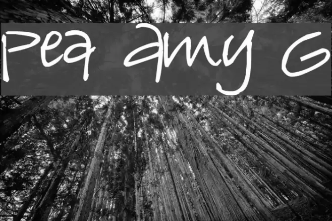 Pea Amy G Font examples