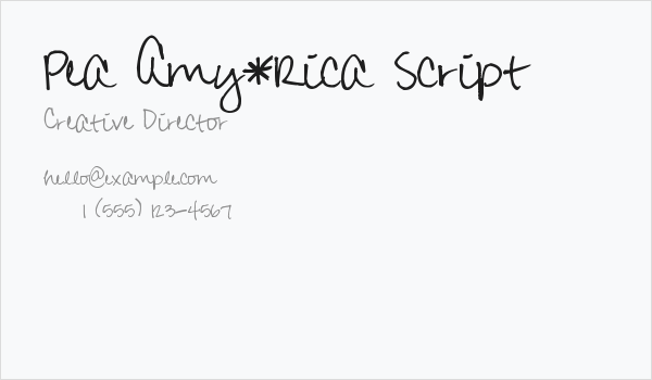 Pea Amy*Rica Script Business Card