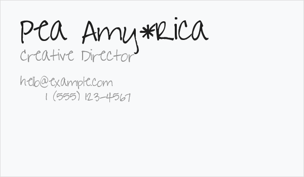 Pea Amy*Rica Business Card